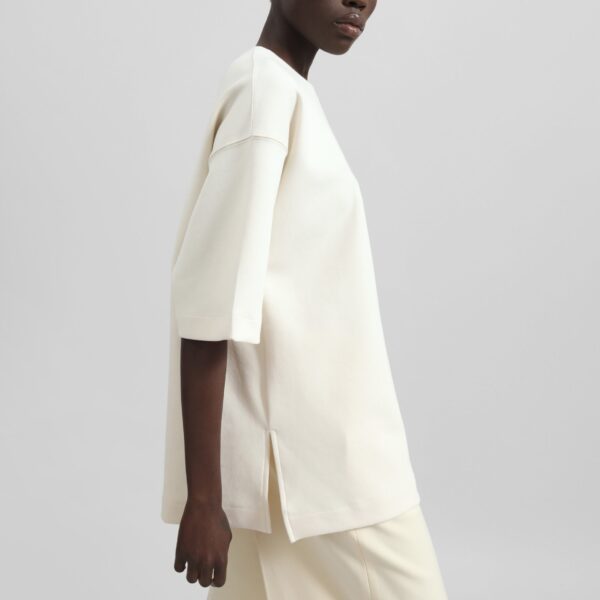 The Frankie Shop Melor Oversized T-Shirt – Cream Top, view 3