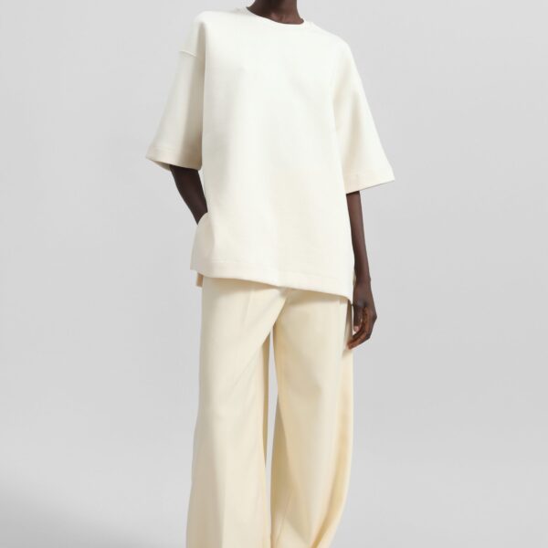 The Frankie Shop Melor Oversized T-Shirt – Cream Top, view 4