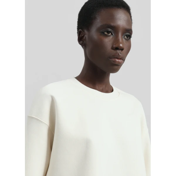 The Frankie Shop Melor Oversized T-Shirt - Cream - Oversized Minimalist Tops in Ivory - Shop at Luxury Shoes 