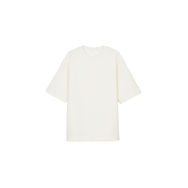 The Frankie Shop Melor Oversized T-Shirt - Cream - Oversized Minimalist Tops in Ivory - Shop at Luxury Shoes 