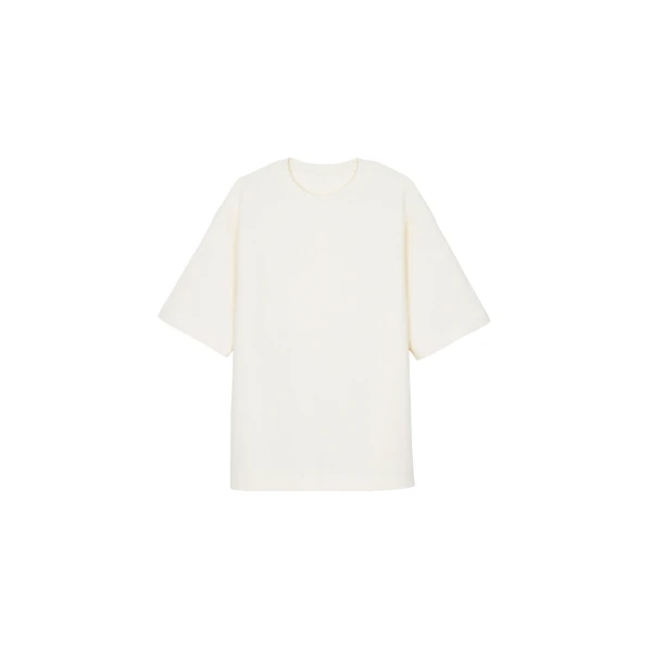 The Frankie Shop Melor Oversized T-Shirt - Cream - Oversized Minimalist Tops in Ivory - Shop at Luxury Shoes 