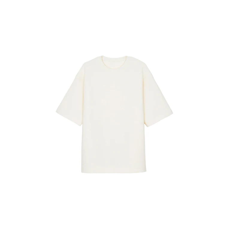The Frankie Shop Melor Oversized T-Shirt - Cream - Oversized Minimalist Tops in Ivory - Shop at Luxury Shoes 
