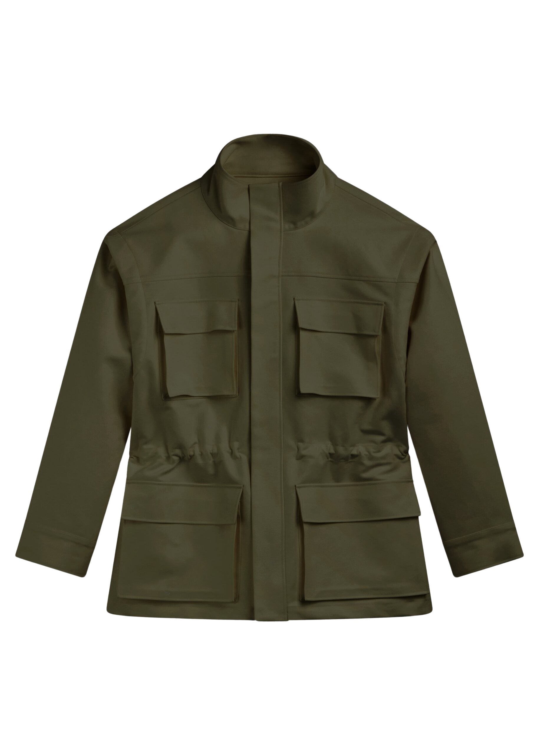The Frankie Shop Melton Detachable Sleeve Cargo Jacket – Khaki