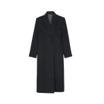 The Frankie Shop Melva Long Coat - Charcoal - Oversized Minimalist Coats in Grey - Shop at Luxury Shoes 