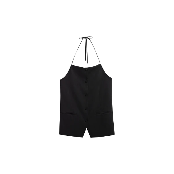 The Frankie Shop Melwin Halter Vest – Black