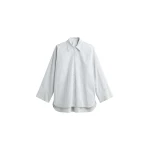 The Frankie Shop Menton Oversized Shirt - White/Blue Stripe - Oversized Minimalist Tops in Multicolour - Shop at Luxury Shoes 