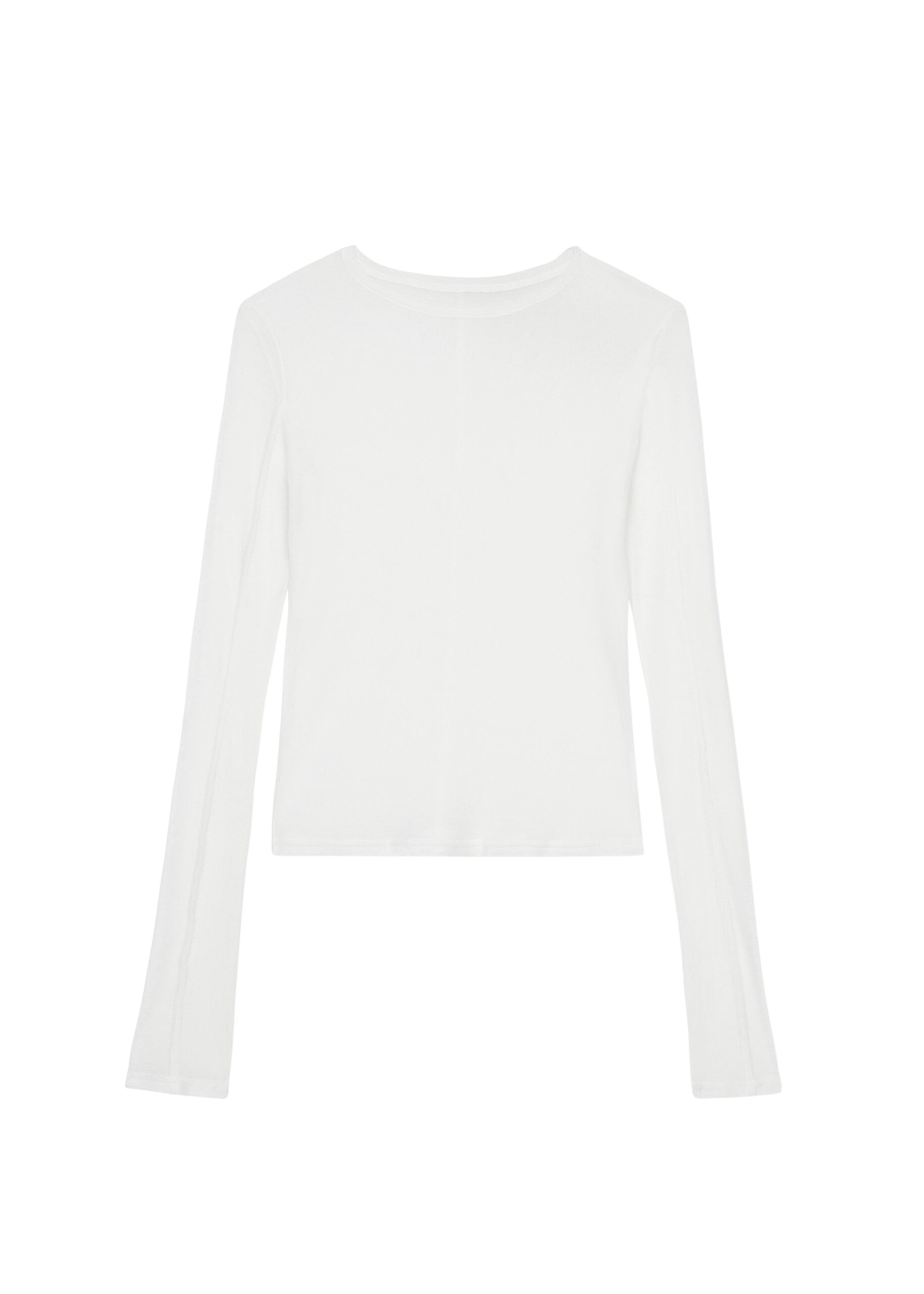The Frankie Shop Mesa Sheer Long Sleeve Tee - White - Oversized Minimalist Tops in White - Shop at Luxury Shoes 