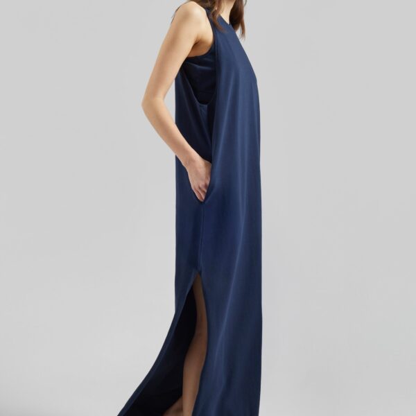 The Frankie Shop Milla Jersey Dress – Dark Navy, view 2