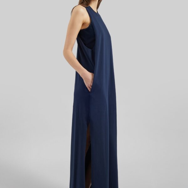 The Frankie Shop Milla Jersey Dress – Dark Navy, view 5
