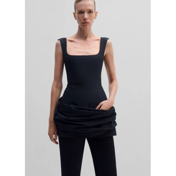 The Frankie Shop Mini Dress #04 - Black - Oversized Minimalist Dresses in Black - Shop at Luxury Shoes 