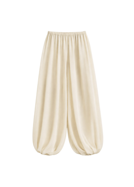 The Frankie Shop Mio Sheer Balloon Pants - Beige - Oversized Minimalist Pants in Beige - Shop at Luxury Shoes 