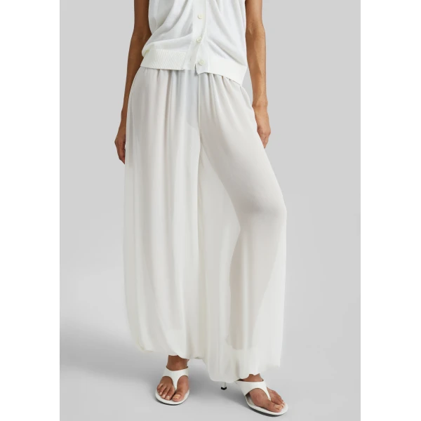 The Frankie Shop Mio Sheer Balloon Pants - White - Oversized Minimalist Pants in White - Shop at Luxury Shoes 