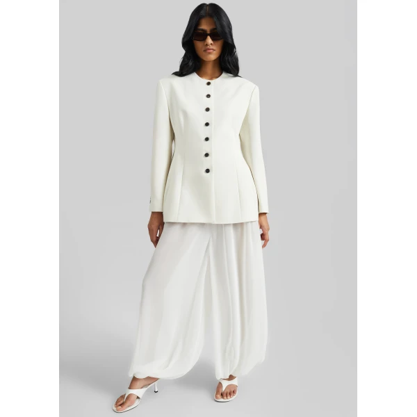The Frankie Shop Mio Sheer Balloon Pants - White - Oversized Minimalist Pants in White - Shop at Luxury Shoes 
