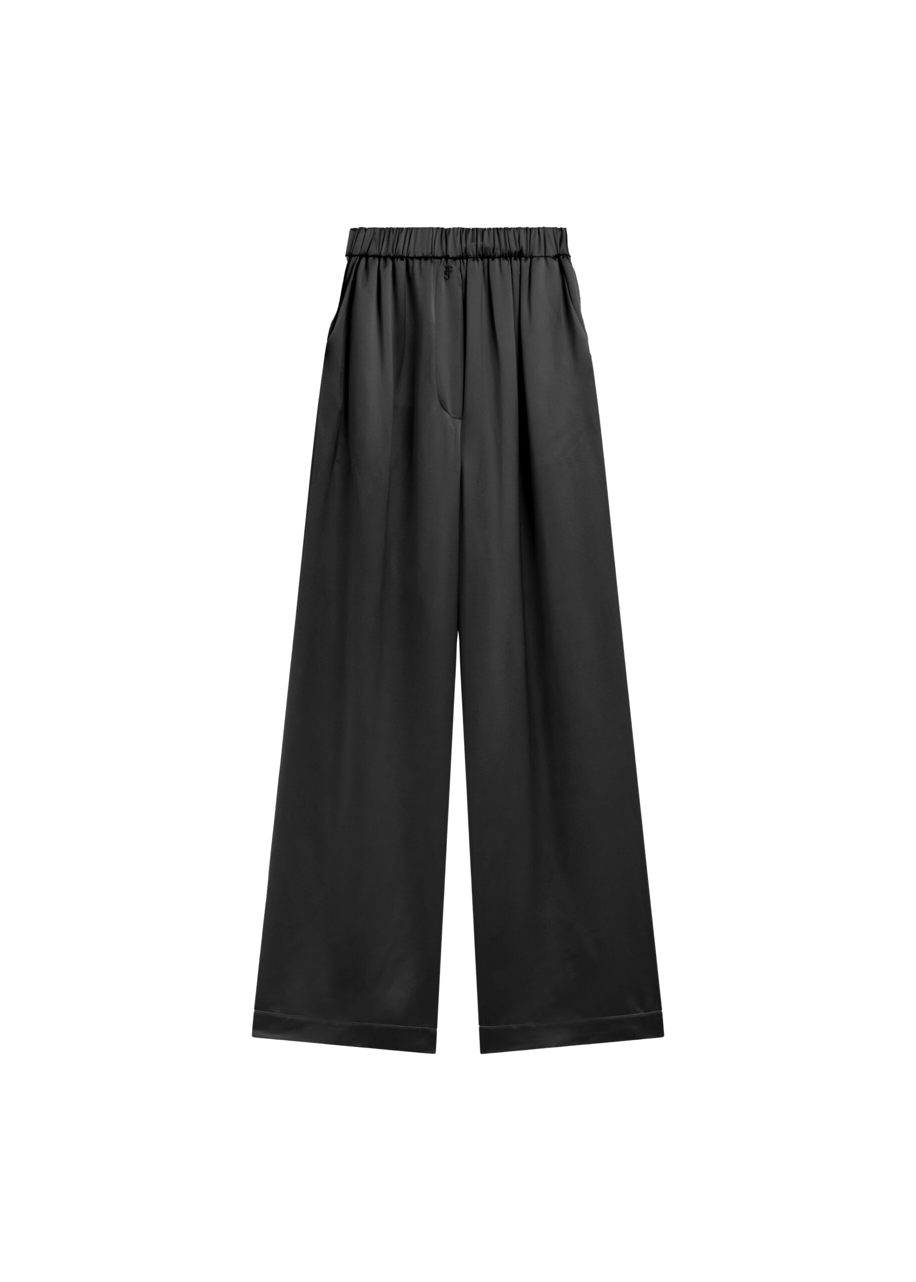 The Frankie Shop Mirca Satin Elastic Pants – Black