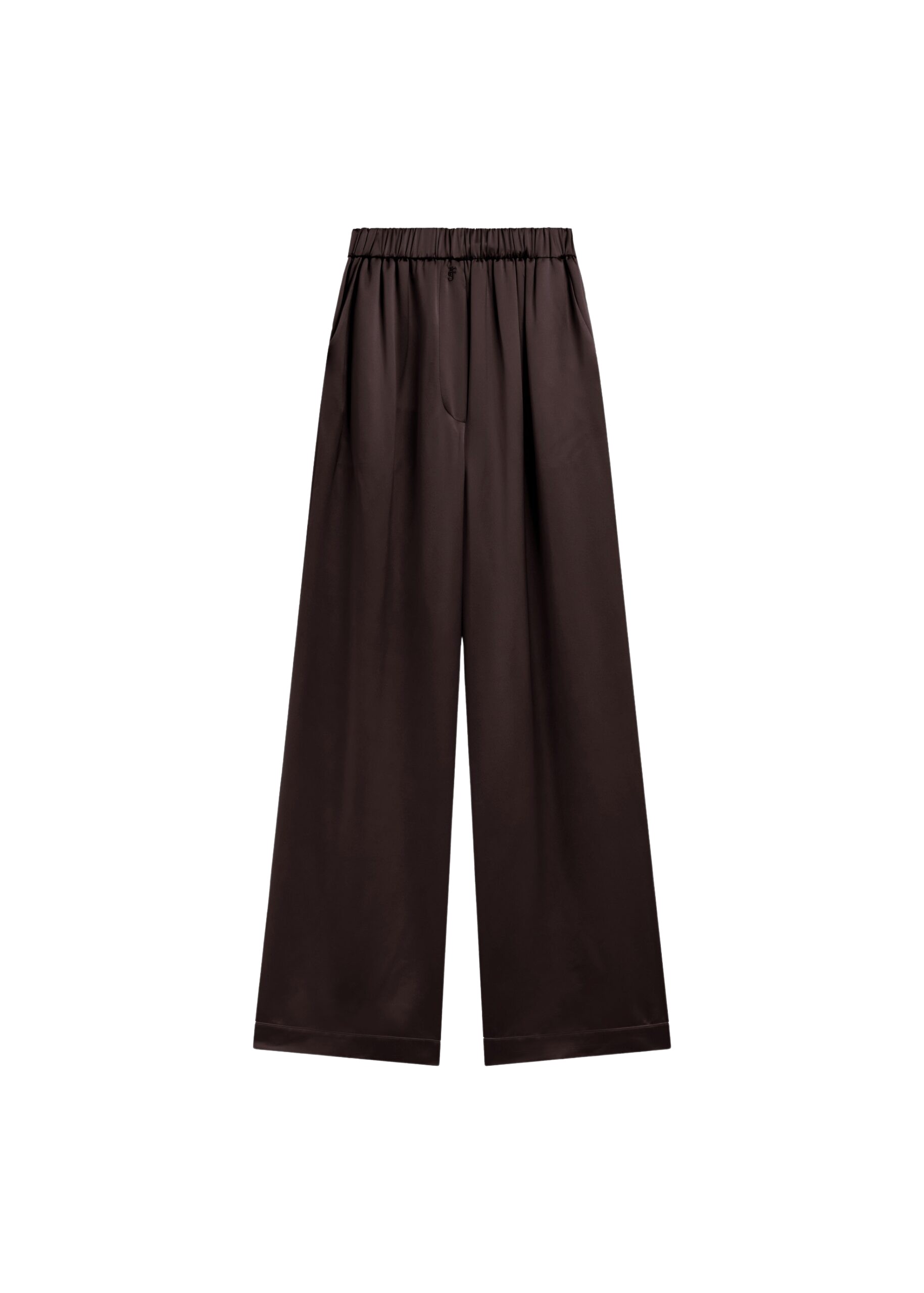 The Frankie Shop Mirca Satin Elastic Pants – Brown