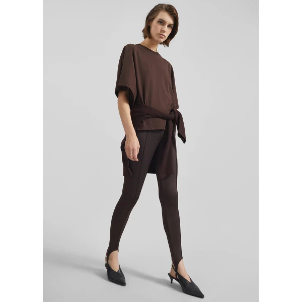 The Frankie Shop Modave Dolman Sleeve Tee - Brown - Oversized Minimalist Tops in Beige - Shop at Luxury Shoes 