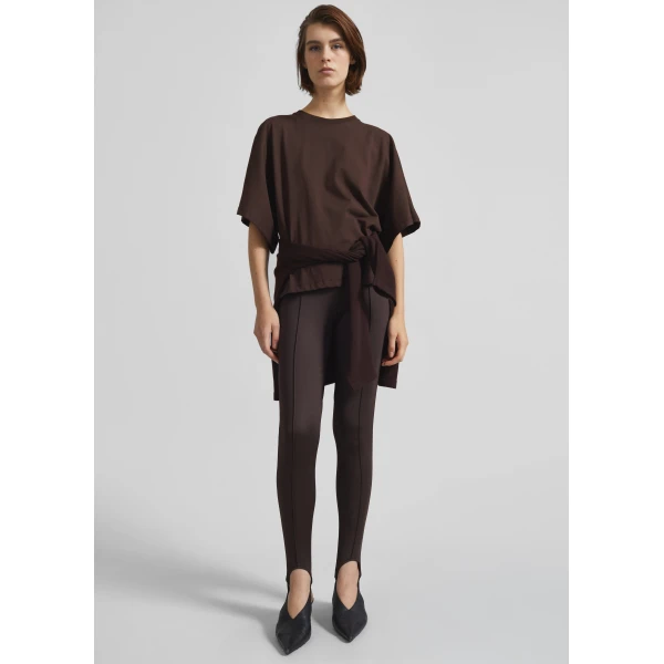 The Frankie Shop Modave Dolman Sleeve Tee - Brown - Oversized Minimalist Tops in Beige - Shop at Luxury Shoes 