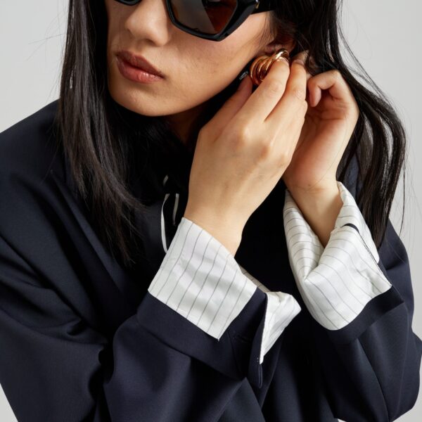 The Frankie Shop Monterey Structured Blazer – Dark Navy, view 4