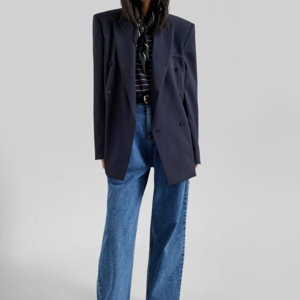 The Frankie Shop Monterey Structured Blazer – Dark Navy, view 5