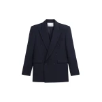 The Frankie Shop Monterey Structured Blazer - Dark Navy - Oversized Minimalist Jackets in Blue - Shop at Luxury Shoes 