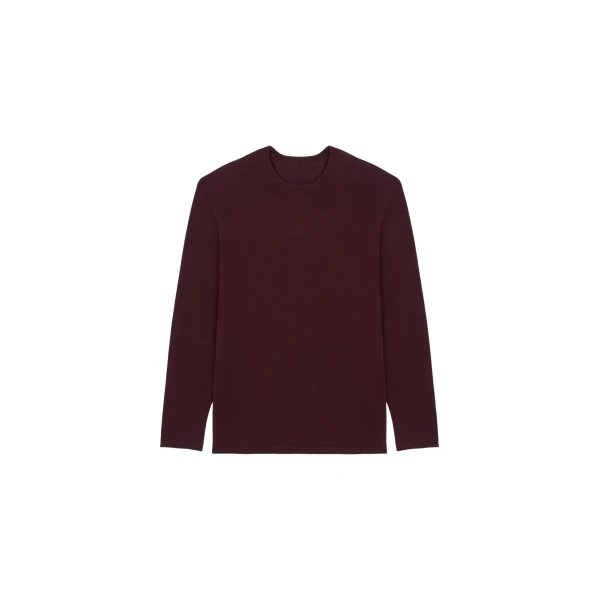 The Frankie Shop Morang Merino Wool Sweater - Burgundy - Oversized Minimalist Knitwear in Red - Shop at Luxury Shoes 