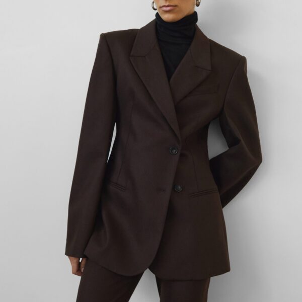 The Frankie Shop Morrison Crossover Blazer – Brown, view 2