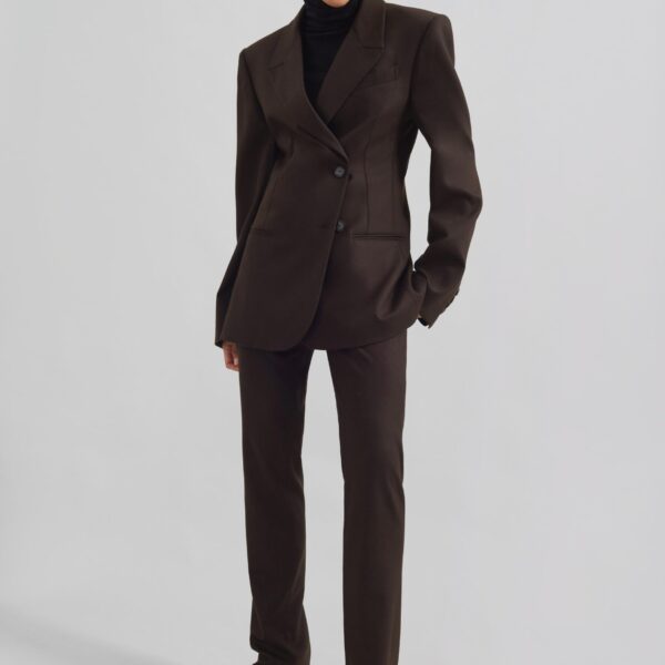 The Frankie Shop Morrison Crossover Blazer – Brown, view 3