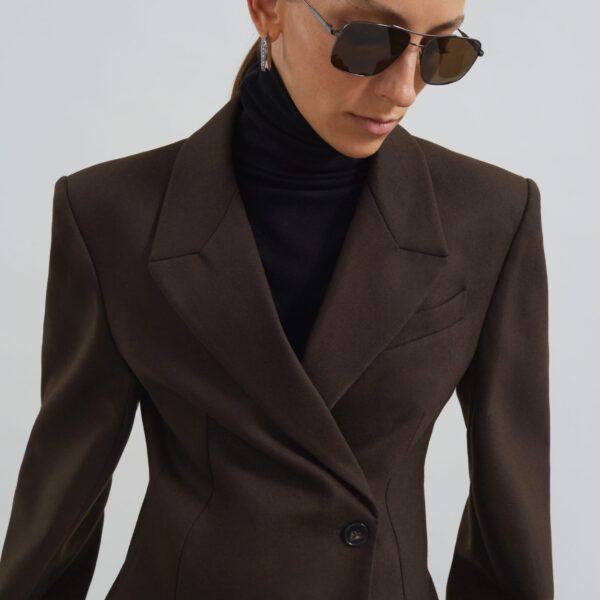 The Frankie Shop Morrison Crossover Blazer – Brown, view 4