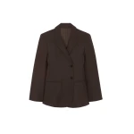 The Frankie Shop Morrison Crossover Blazer - Brown - Oversized Minimalist Jackets in Beige - Shop at Luxury Shoes 