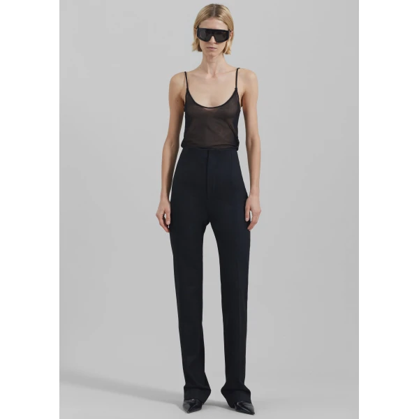 The Frankie Shop Morrison Long Trousers - Black - Oversized Minimalist Pants in Black - Shop at Luxury Shoes 