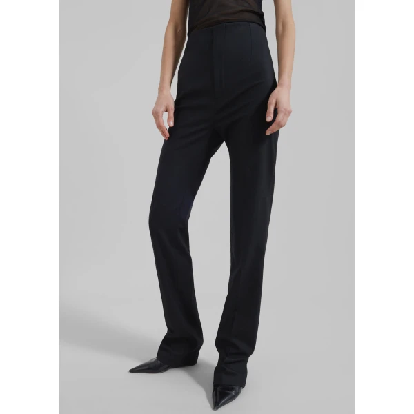 The Frankie Shop Morrison Long Trousers - Black - Oversized Minimalist Pants in Black - Shop at Luxury Shoes 