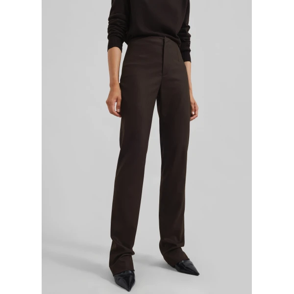 The Frankie Shop Morrison Long Trousers - Brown - Oversized Minimalist Pants in Beige - Shop at Luxury Shoes 