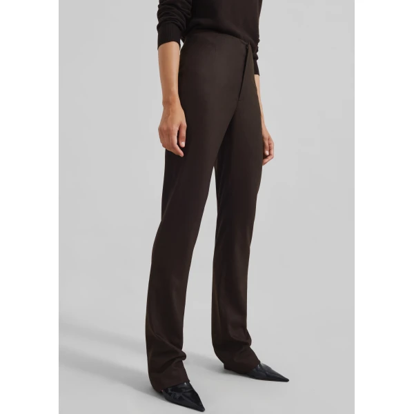 The Frankie Shop Morrison Long Trousers - Brown - Oversized Minimalist Pants in Beige - Shop at Luxury Shoes 