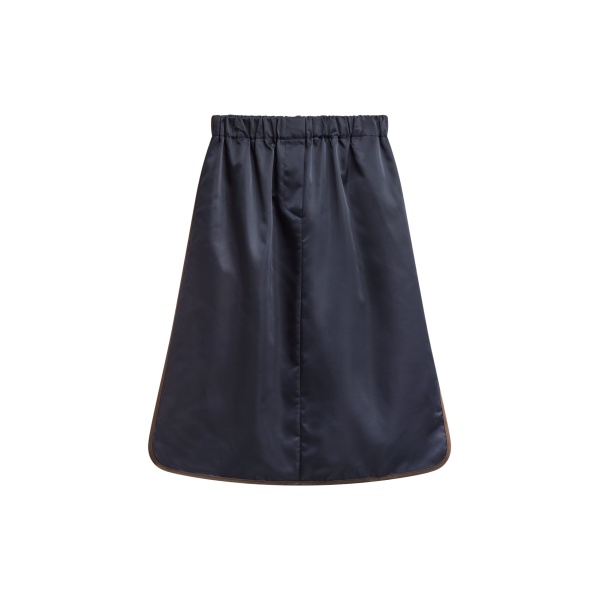 The Frankie Shop Munich Contrast Piping Midi Skirt - Navy - Oversized Minimalist Skirts in Blue - Shop at Luxury Shoes 