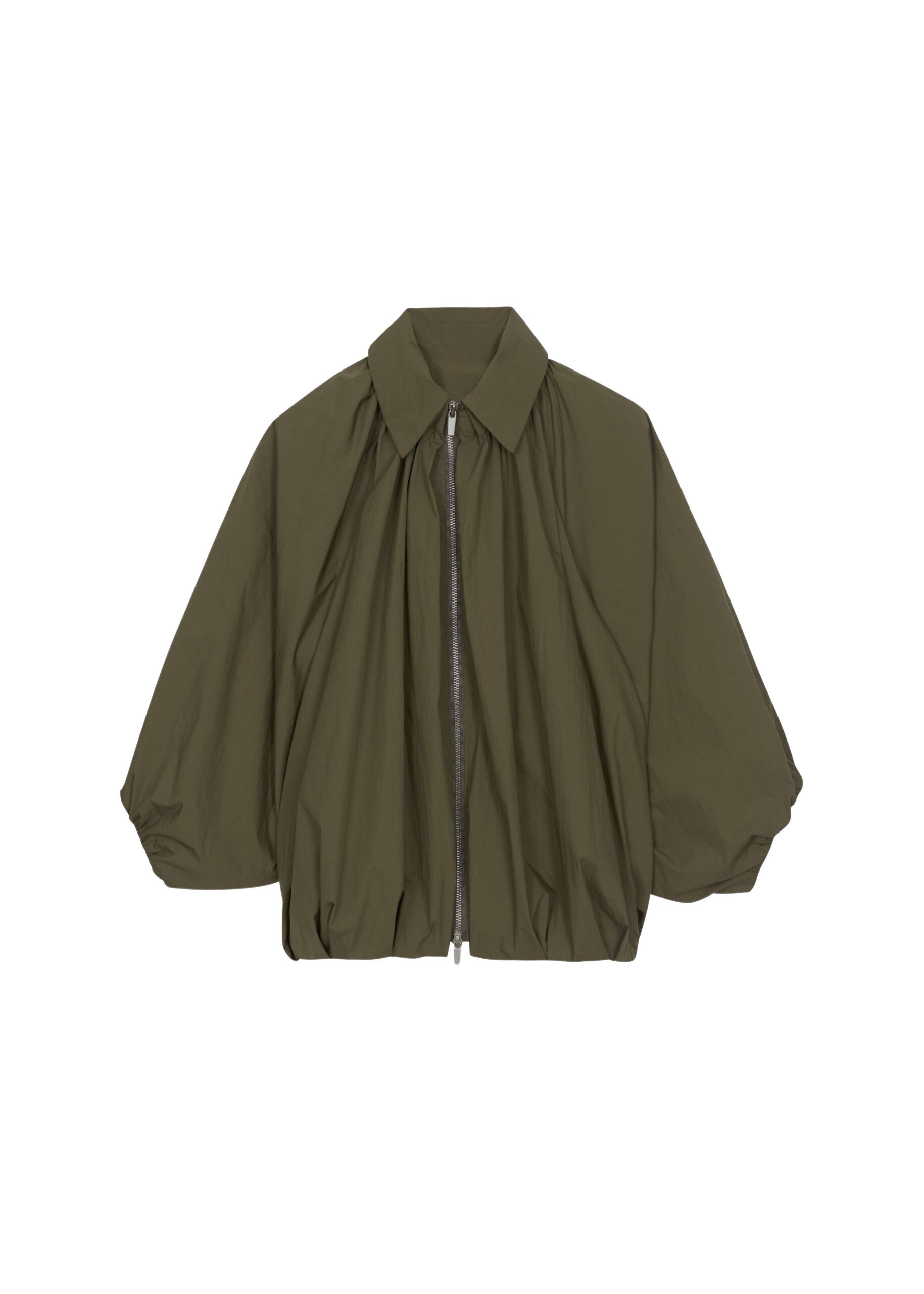 The Frankie Shop Murray Batwing Sleeve Balloon Jacket – Olive Brown