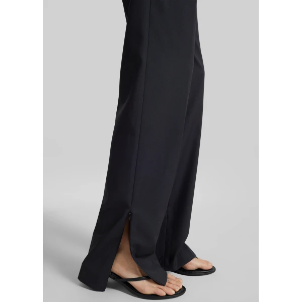 The Frankie Shop Nantes Straight Trousers - Black - Oversized Minimalist Pants in Black - Shop at Luxury Shoes 