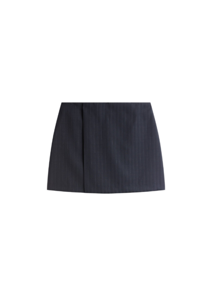 The Frankie Shop Narah Mini Skirt - Navy/White Pinstripe - Oversized Minimalist Skirts in Multicolour - Shop at Luxury Shoes 