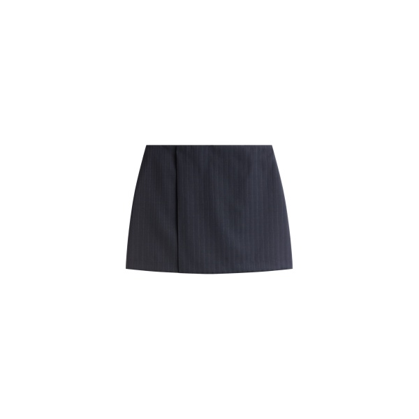 The Frankie Shop Narah Mini Skirt - Navy/White Pinstripe - Oversized Minimalist Skirts in Multicolour - Shop at Luxury Shoes 