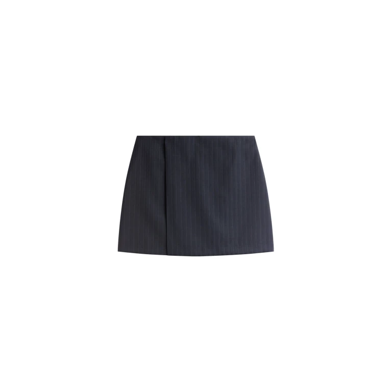 The Frankie Shop Narah Mini Skirt - Navy/White Pinstripe - Oversized Minimalist Skirts in Multicolour - Shop at Luxury Shoes 