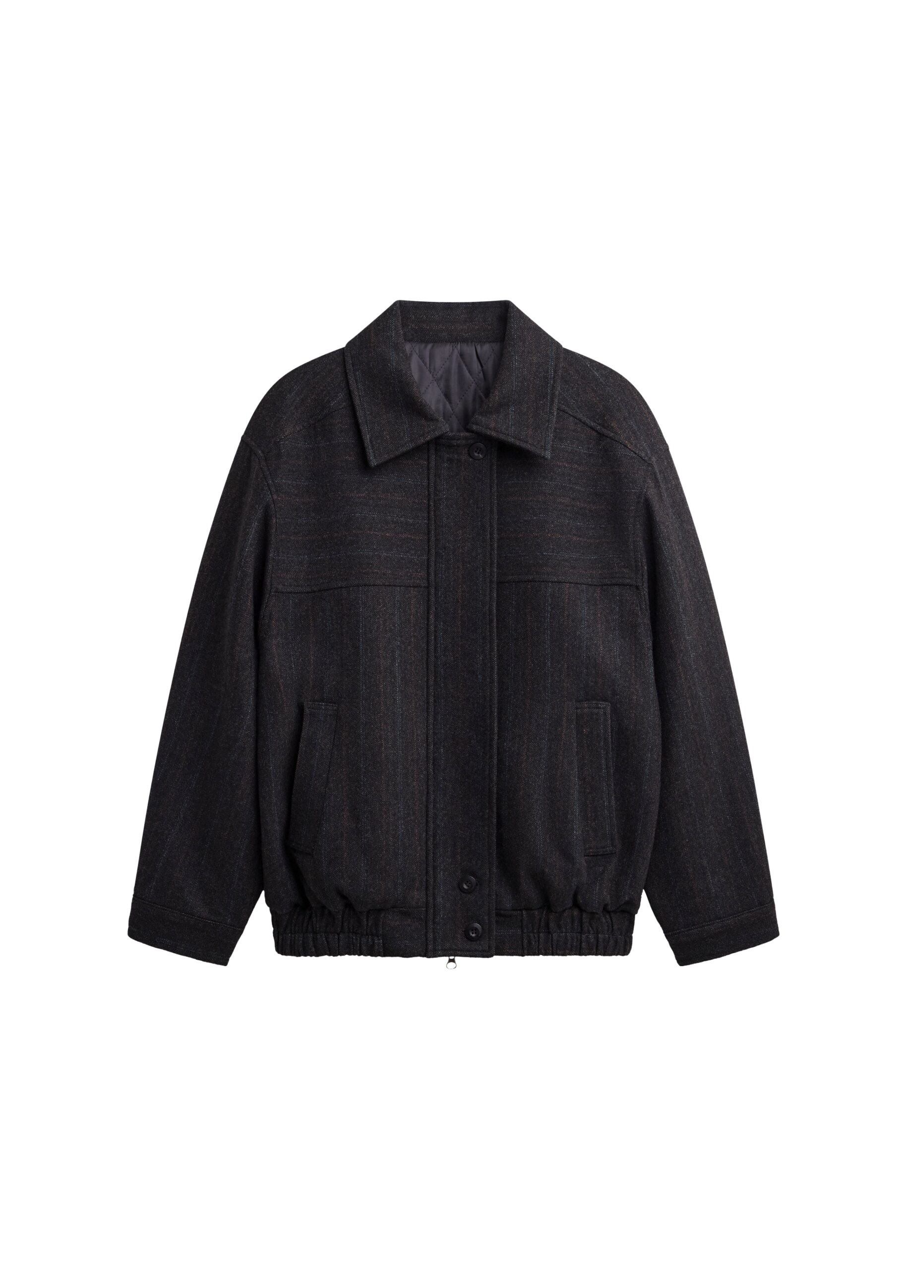 The Frankie Shop Natick Blouson Jacket – Charcoal Multi Stripe