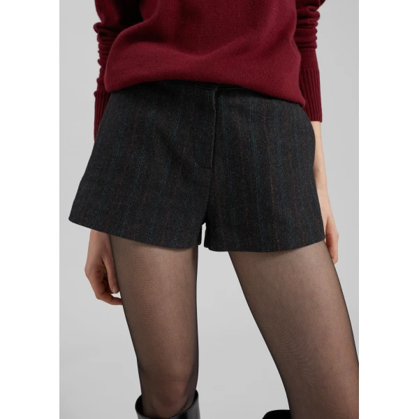 The Frankie Shop Natick Hot Pants – Charcoal Multi Stripe, view 4