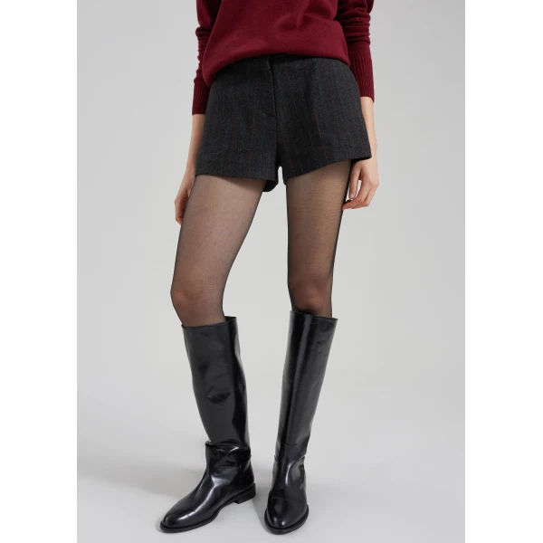 The Frankie Shop Natick Hot Pants – Charcoal Multi Stripe, view 5