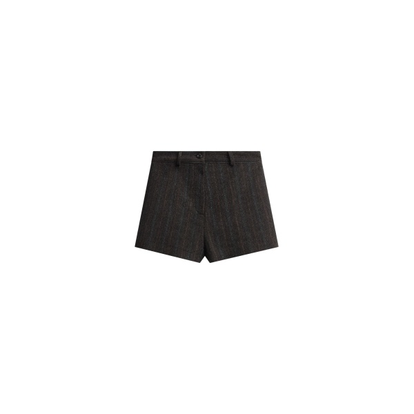 The Frankie Shop Natick Hot Pants - Charcoal Multi Stripe - Oversized Minimalist Shorts in Multicolour - Shop at Luxury Shoes 