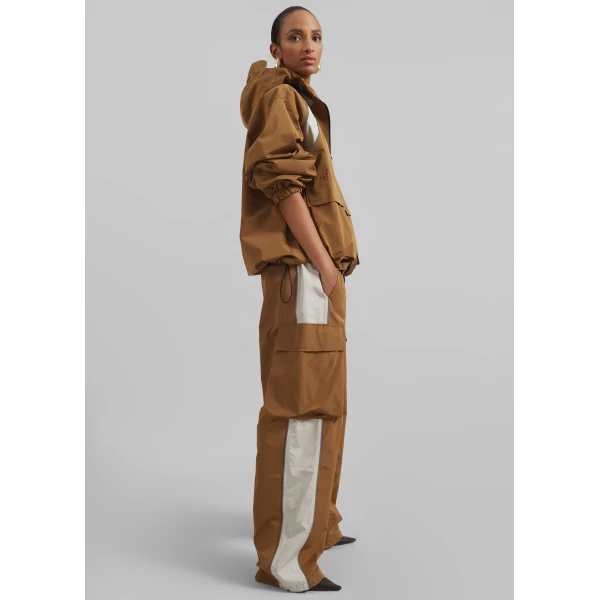 The Frankie Shop Navan Cargo Pants - Brown - Oversized Minimalist Pants in Beige - Shop at Luxury Shoes 