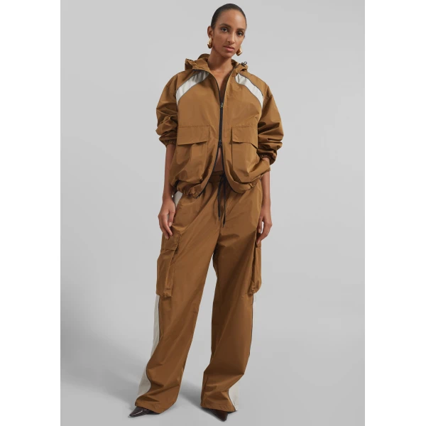 The Frankie Shop Navan Cargo Pants - Brown - Oversized Minimalist Pants in Beige - Shop at Luxury Shoes 