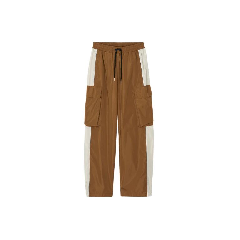 The Frankie Shop Navan Cargo Pants - Brown - Oversized Minimalist Pants in Beige - Shop at Luxury Shoes 