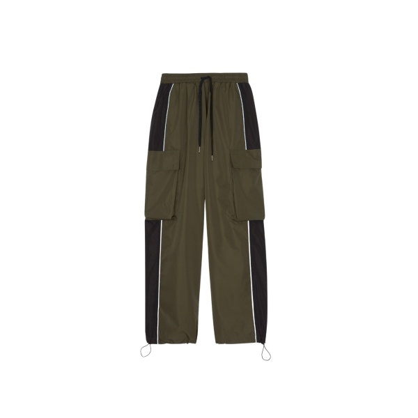 The Frankie Shop Navan Cargo Pants - Khaki - Oversized Minimalist Pants in Green - Shop at Luxury Shoes 
