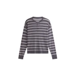 The Frankie Shop Nelas Knit Sheer Zip Pullover - Grey Stripe - Oversized Minimalist Knitwear in Multicolour - Shop at Luxury Shoes 