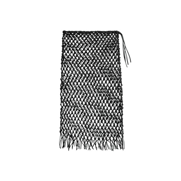 The Frankie Shop Nelaya Leather Macrame Skirt - Black - Oversized Minimalist Skirts in Black - Shop at Luxury Shoes 