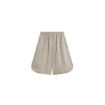 The Frankie Shop Nelis Suiting Bermuda Shorts - Beige Melange - Oversized Minimalist Shorts in Beige - Shop at Luxury Shoes 